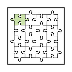 Puzzles Vector illustration of puzzle symbol. Flat simple design. - Vector