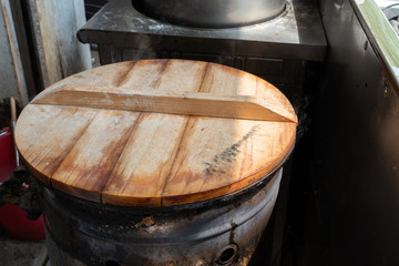 Fototapeta premium A cooking pot isolated on a stove top