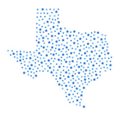 Obraz premium Texas, U.S. state map background with blue stars of different sizes vector illustration eps