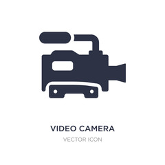video camera side view icon on white background. Simple element illustration from Technology concept.