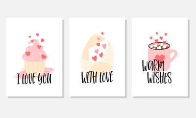 Romantic greeting cards collection