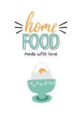  Poster with boiled eggs and inscription