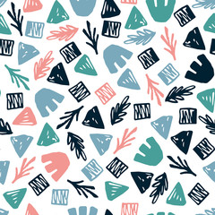 Decorative seamless pattern with floral elements