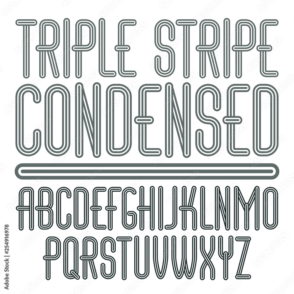 Fototapete vector funky capital english alphabet letters collection. cool condensed font, script from a to z ca