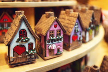  traditional north european ceramic small houses, usually used as essence burner