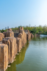Fototapeta premium Lifting straight bridge in Confucius Cultural City, Suixi, Guangdong Province