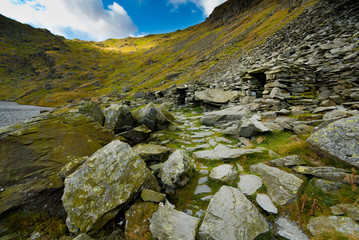 The Nan Bield Pass in the lake district Cumbria.
