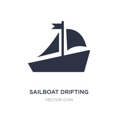 sailboat drifting icon on white background. Simple element illustration from Transport concept.