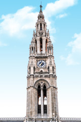 Fototapeta na wymiar Vienna. Clock on the Town Hall Tower