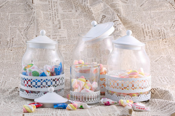 Glass jar candy jar