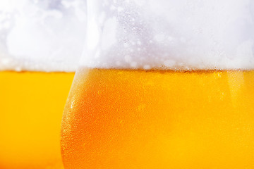 Cold beer closeup background