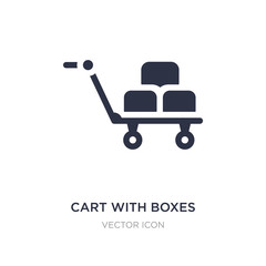 cart with boxes icon on white background. Simple element illustration from Transport concept.