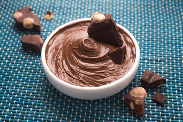 Bowl with tasty melted chocolate