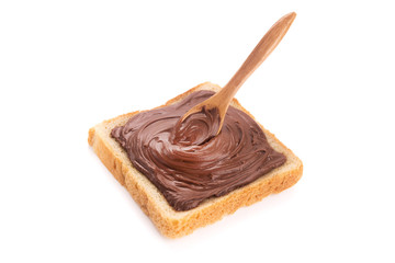 Toast with chocolate isolated