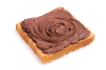 Toast with chocolate isolated