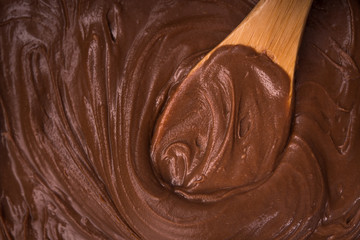 Macro photo of chocolate cream or spread