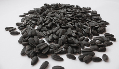 Sunflower seeds isolated on white background