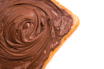 Toast with chocolate isolated