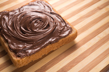 cream chocolate and spoon