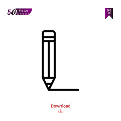 Outline pencil icon isolated on white background. Best modern. Graphic design, mobile application, beauty icons 2019, user interface. Editable stroke. EPS10 format vector