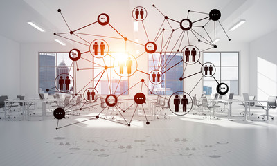 Networking and wireless connection as concept for effective modern business