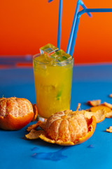 still life orange fruit anda juice