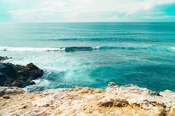 Beautiful Landscape And Seascape View Of Cliffs And Ocean In Algarve, Portugal