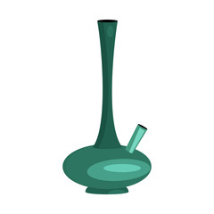 Glass bong flat icon. Ancient hookah, smoking, marijuana. Containers concept. Vector illustration can be used for topics like drugs, addiction, relaxation