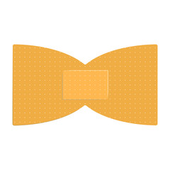 Medical bandage in shape of bow flat icon. Treatment, healing, cure. Plaster concept. Vector illustration can be used for topics like medicine, pharmacy, healthcare