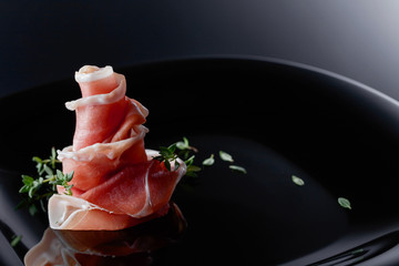 Prosciutto with thyme.