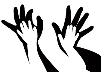 helping hands silhouette vector