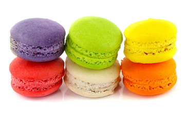 Cake macaron or macaroon on  white background