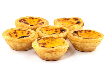 Egg tart isolated on white background