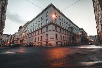 Naklejka na ściany i meble view of a street in Vienna Austria . Selective focus