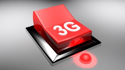 Red 4G switch in ON position - 3D rendering illustration