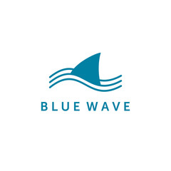 blue wave logo with shark fin