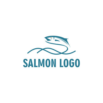 fish logo designs inspirations with wave