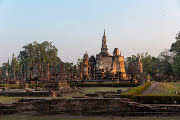 Fototapeta na wymiar Wat Maha That, Sukhothai Historical Park, Sukhothai, Thailand