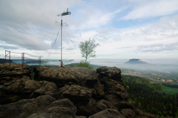 Wetterfahne auf dem Gohrischstein in der S&auml;chsischen Schweiz