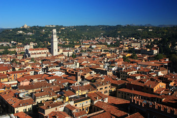 Fototapeta na wymiar Panorama of the ancient city of Verona, Italy