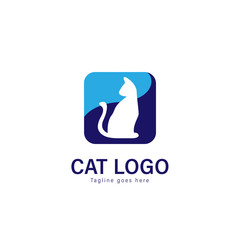 Cat logo vector design. modern cat logo template isolated on white background