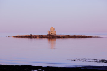 Sunset over St Mary's Isle, Douglas Bay, Isle of Man, British Isles