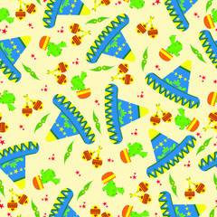Cinco De Mayo Mexico Seamless Pattern Illustration