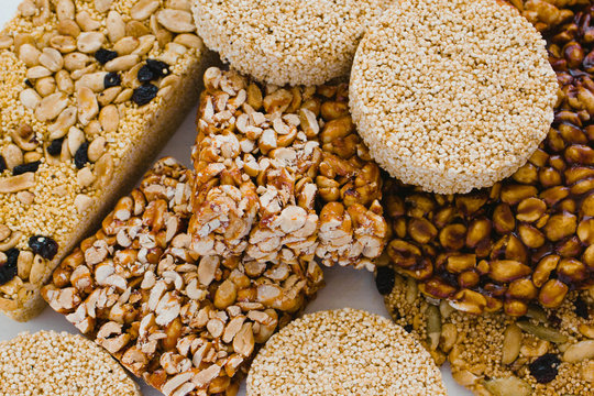 palanqueta Traditional mexican candy with peanuts crunchy and amaranth seeds