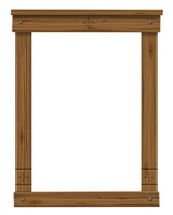 Wooden antique window or door frame