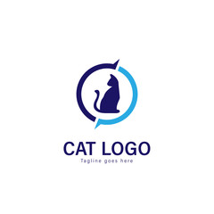 Cat logo vector design. modern cat logo template isolated on white background