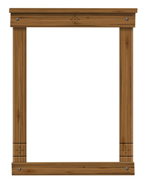 Wooden Antique Window Or Door Frame