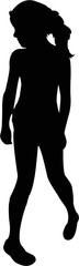 a girl walking body silhouette vector