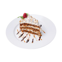 piece of chocolate cake on a plate