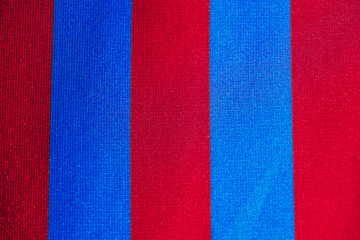 Red with blue background of knitted